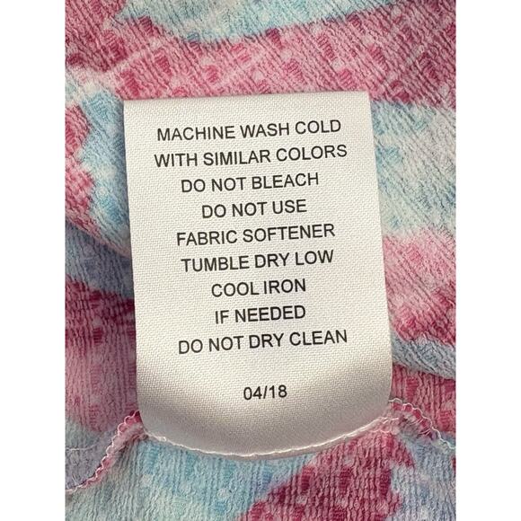 Ibkul Women’s UPF 50 Sun Shirt Pink Turquoise Long Sleeve Size Large Vented Arms - Picture 6 of 6